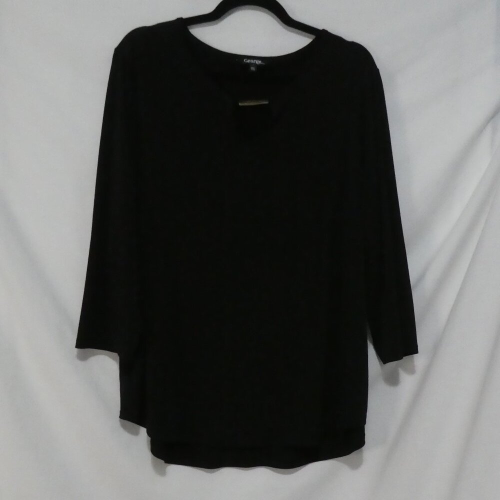 GEORGE | XXL | Elegant Black Blouse With Charm Detail